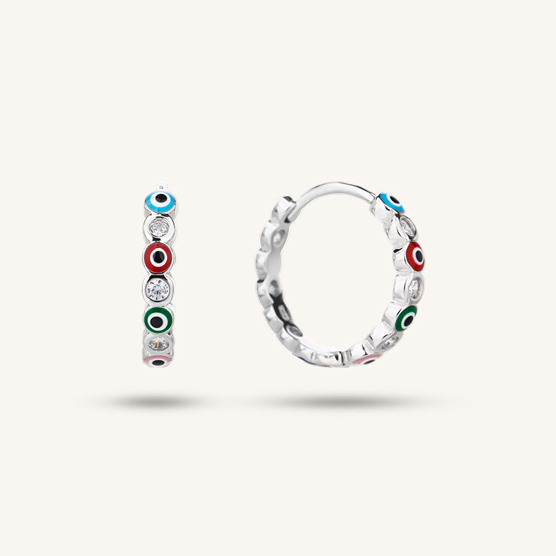 Radiant Evil Eye Hoops