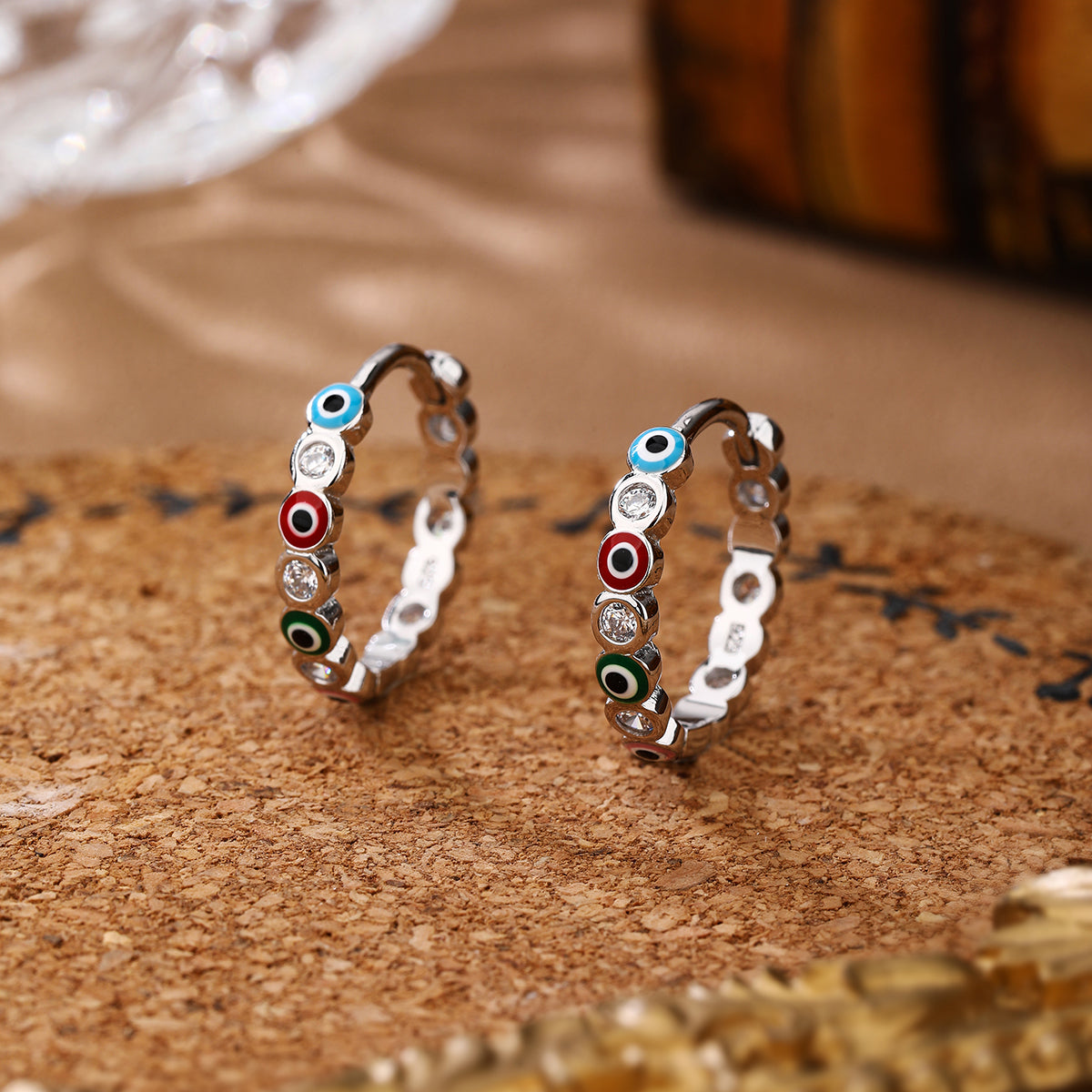Radiant Evil Eye Hoops