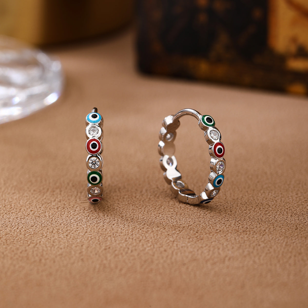 Radiant Evil Eye Hoops