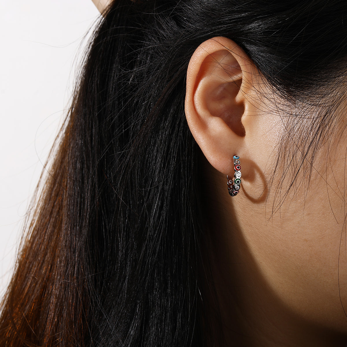 Radiant Evil Eye Hoops