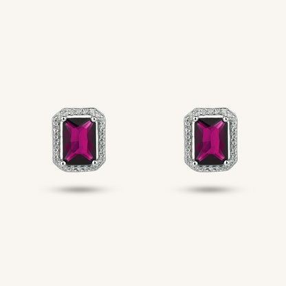 CZ Diamond Halo Stud Earrings Set