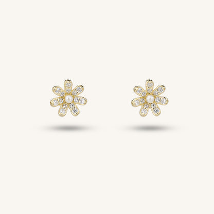 Golden Bloom Earring Set