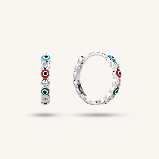 Radiant Evil Eye Hoops