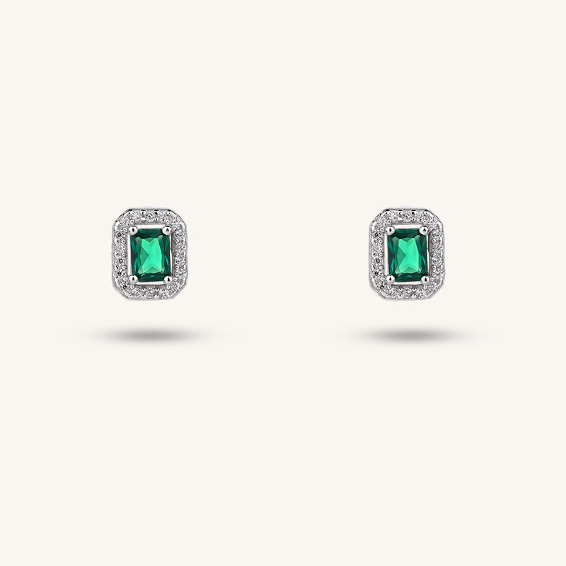 Emerald Green Stud Earrings - 3PC