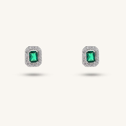 Emerald Green Stud Earrings - 3PC Stackable Earrings | Shukluxe Jewelry