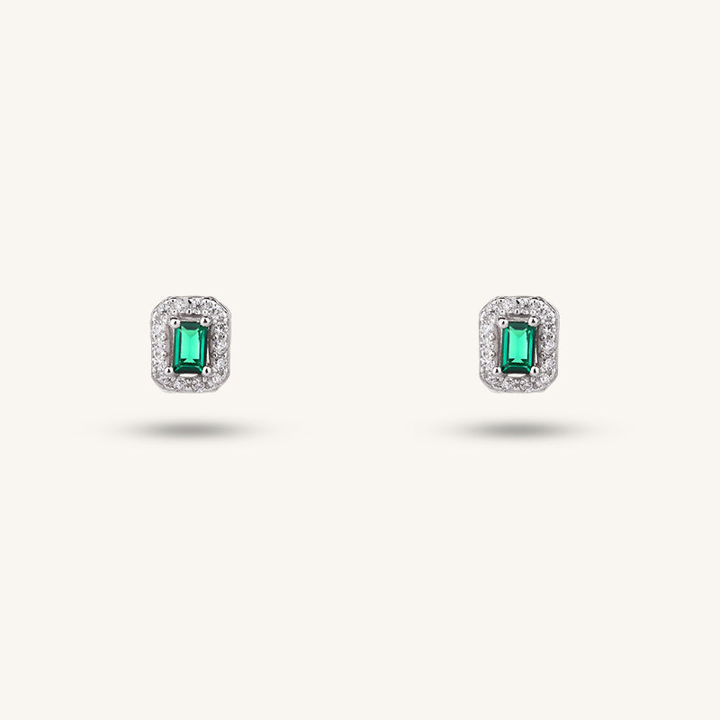 Emerald Green Stud Earrings - 3PC