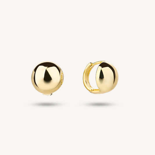 Golden Bean Hoop Earrings