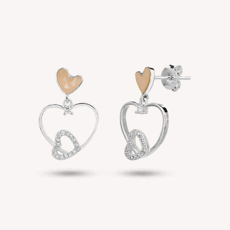 Romantic Heart Sterling Silver Earrings