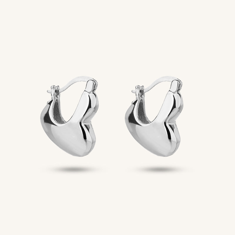 Heart Hoop Earrings Gold