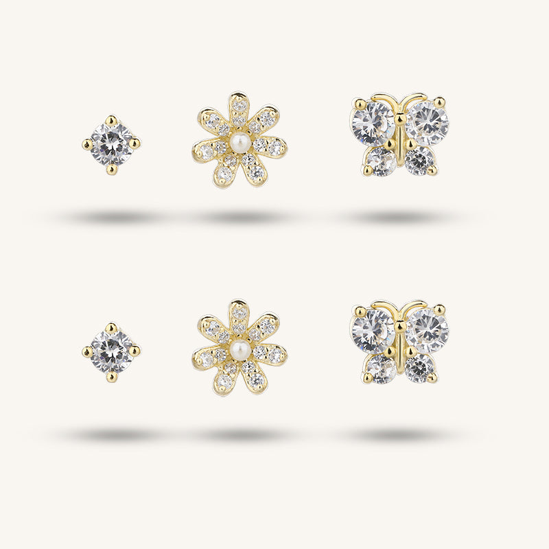 Golden Bloom Earring Set