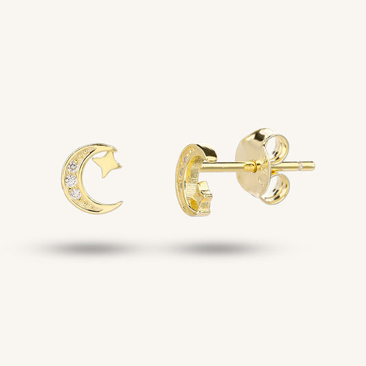 Moon and Star Earrings – Dainty Celestial Jewelry | Shukluxe