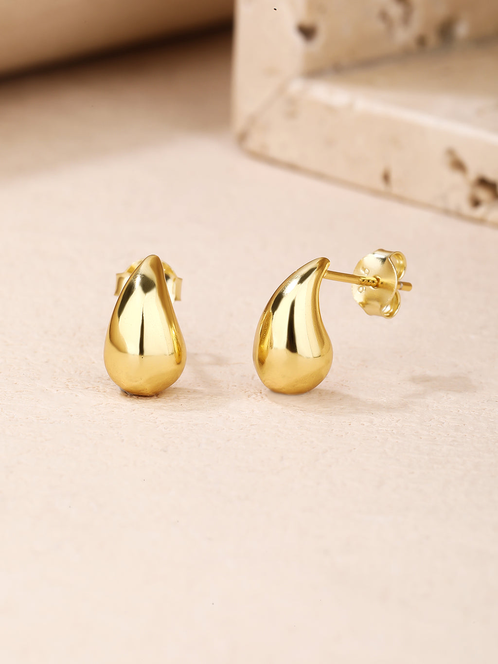 Teardrop Stud Earrings · Sterling Silver