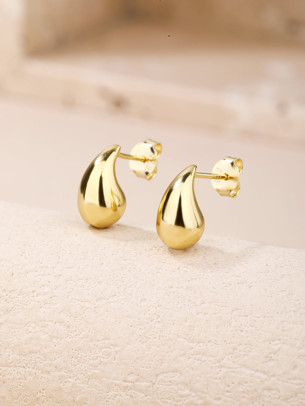 Teardrop Stud Earrings · Sterling Silver