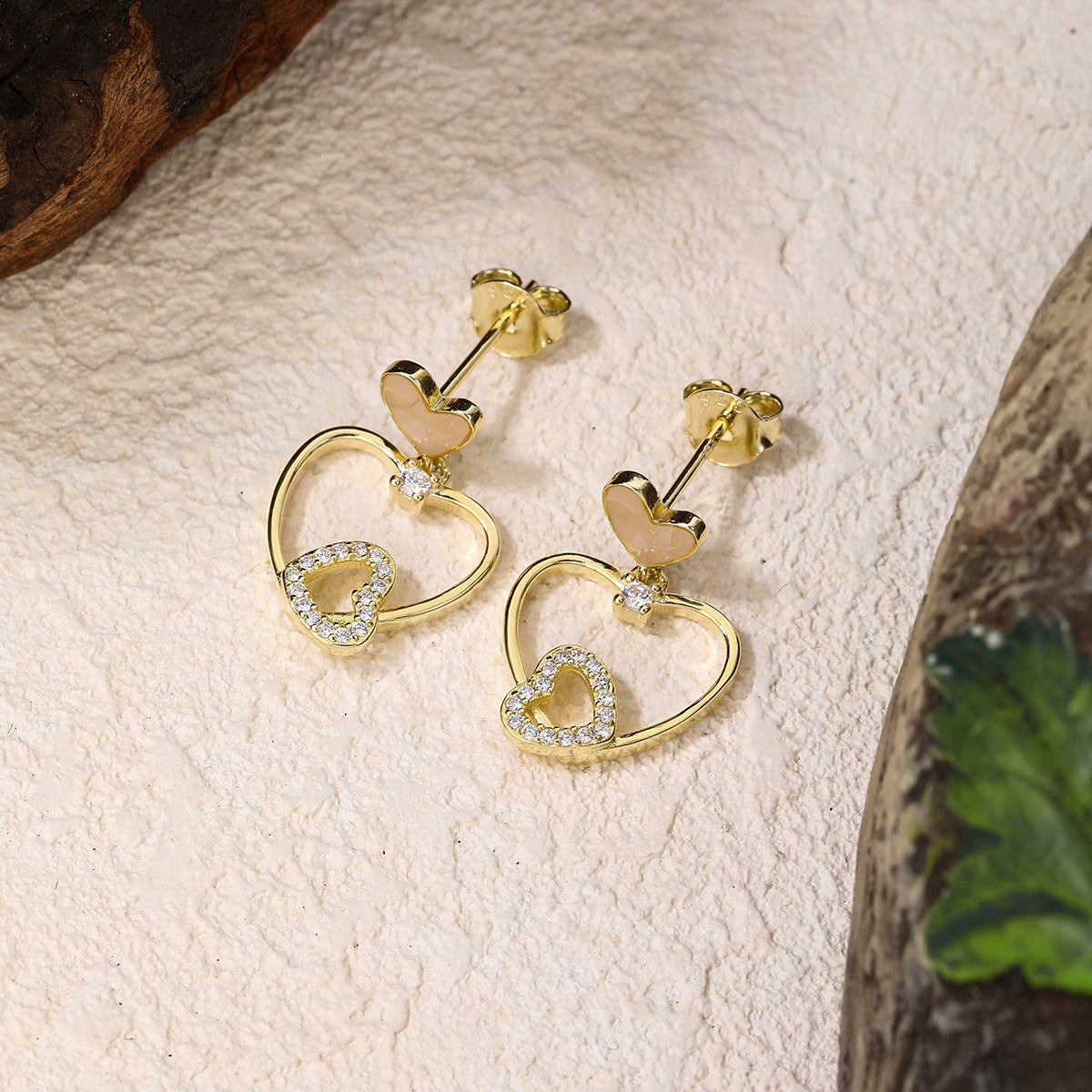 Romantic Heart Sterling Silver Earrings