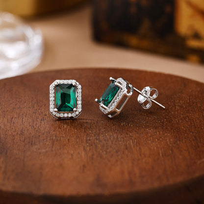 Emerald Green Stud Earrings - 3PC Stackable Earrings | Shukluxe Jewelry