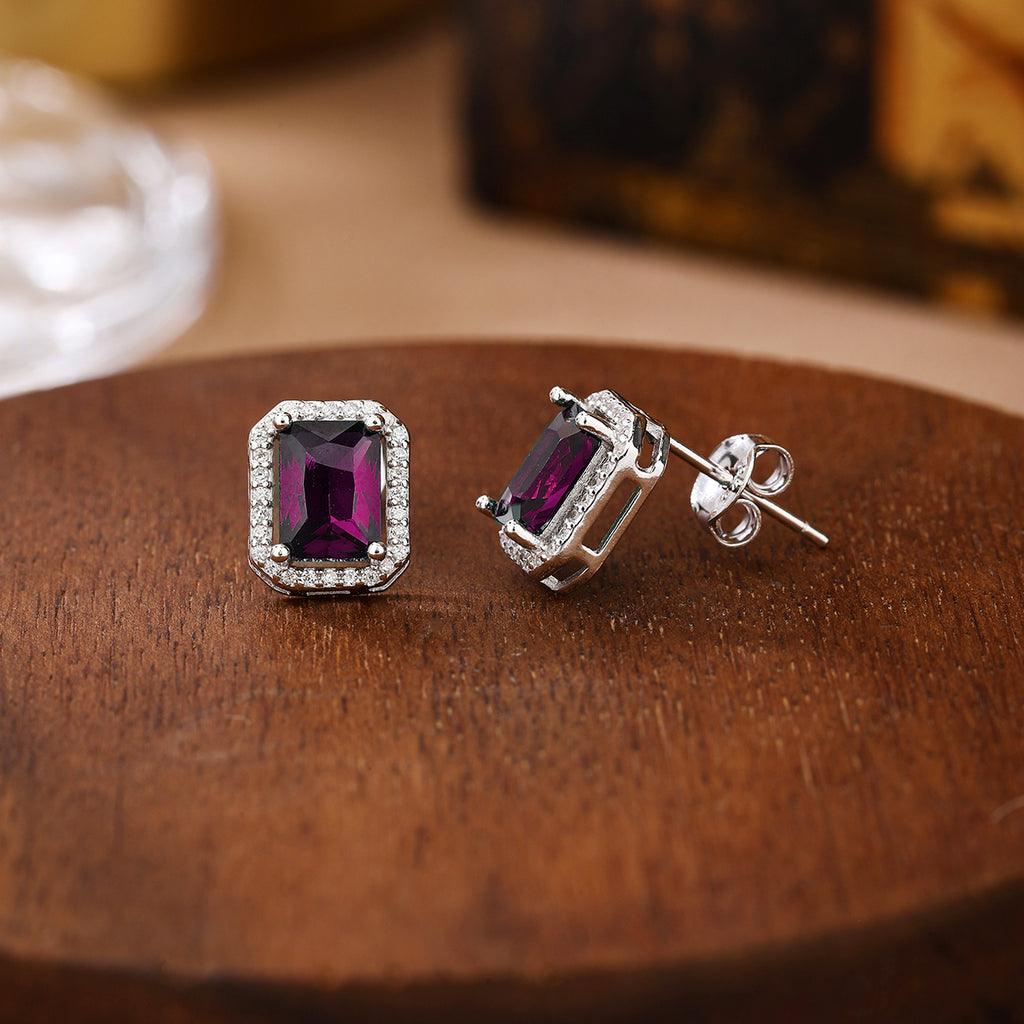 CZ Diamond Halo Stud Earrings Set