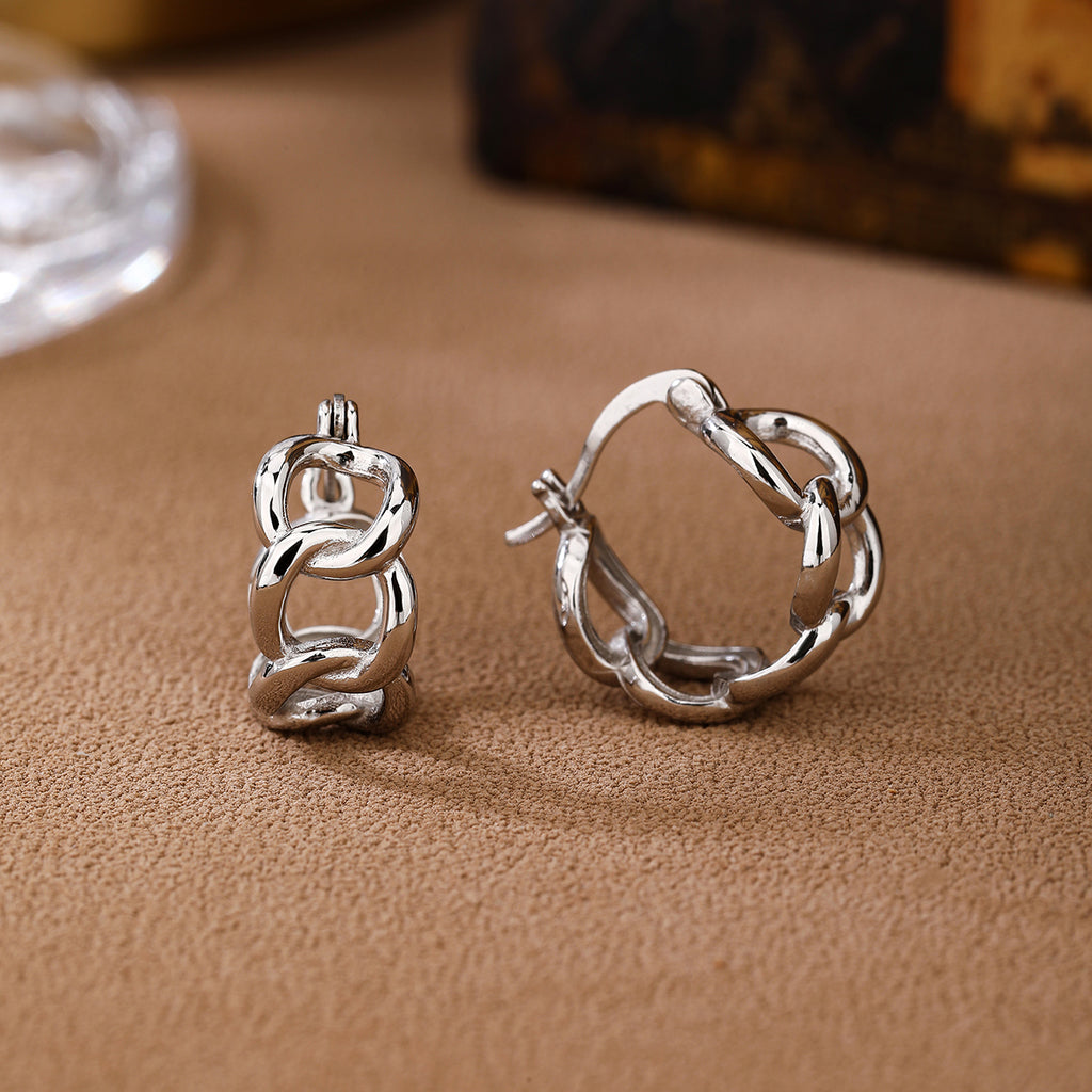 Chain Link Hoop Earrings