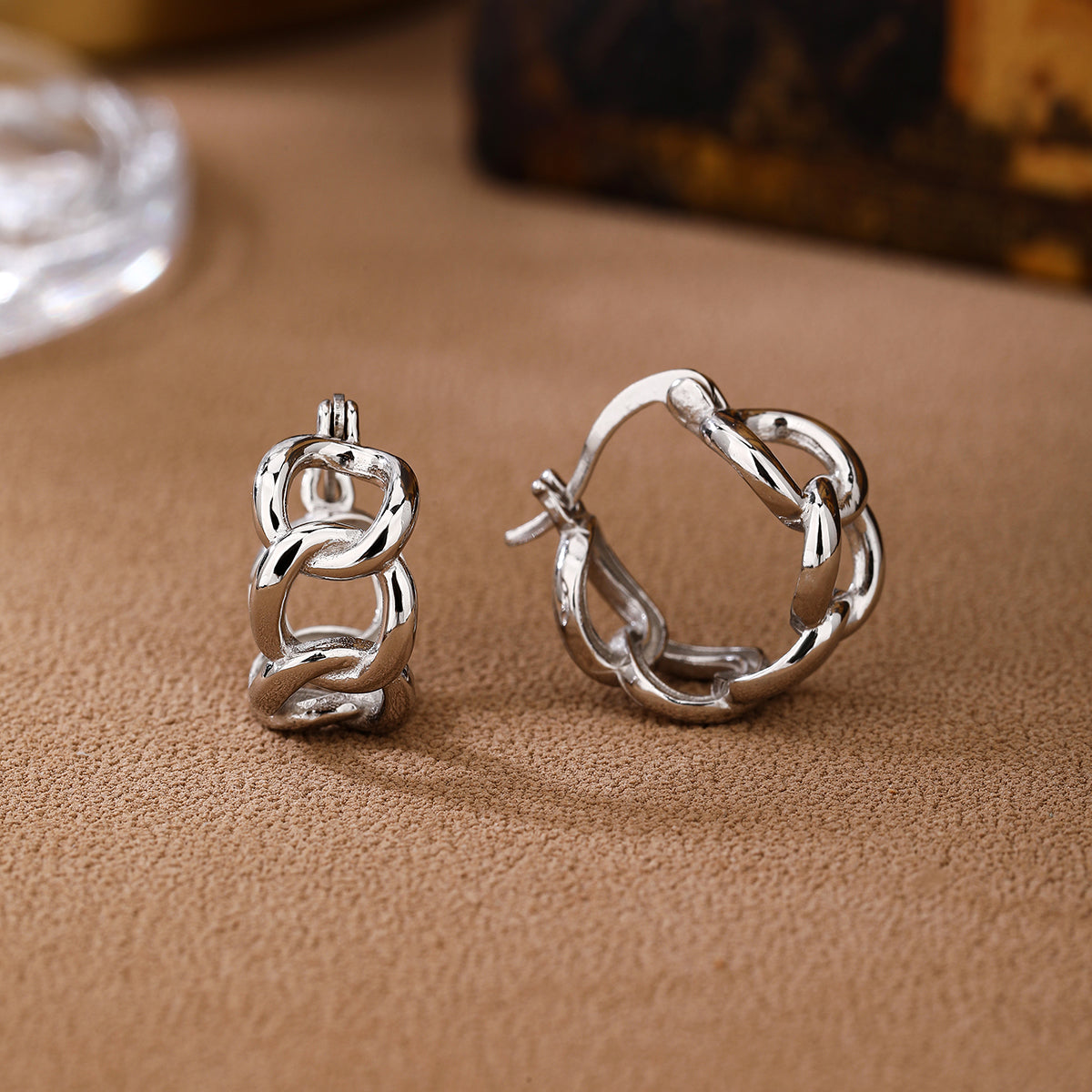 Chain Link Hoop Earrings