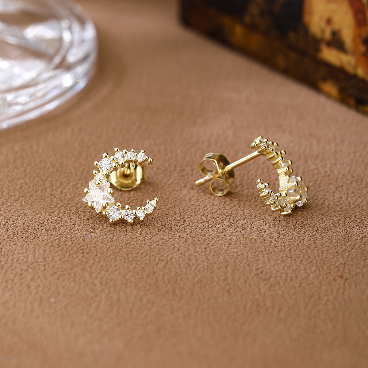 Sparkling Crescent Earrings