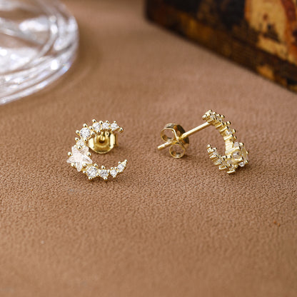 Sparkling Crescent Earrings