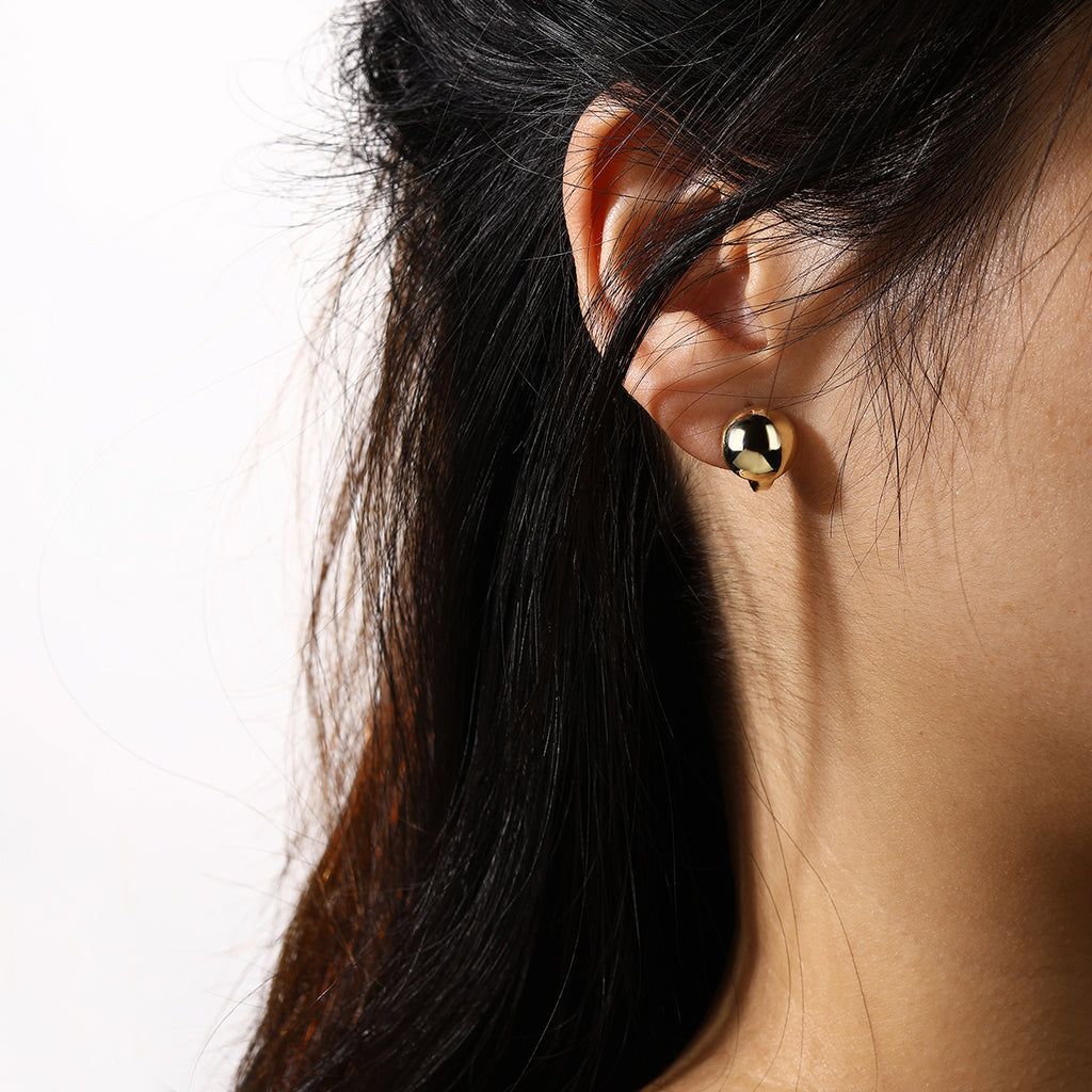 Golden Bean Hoop Earrings