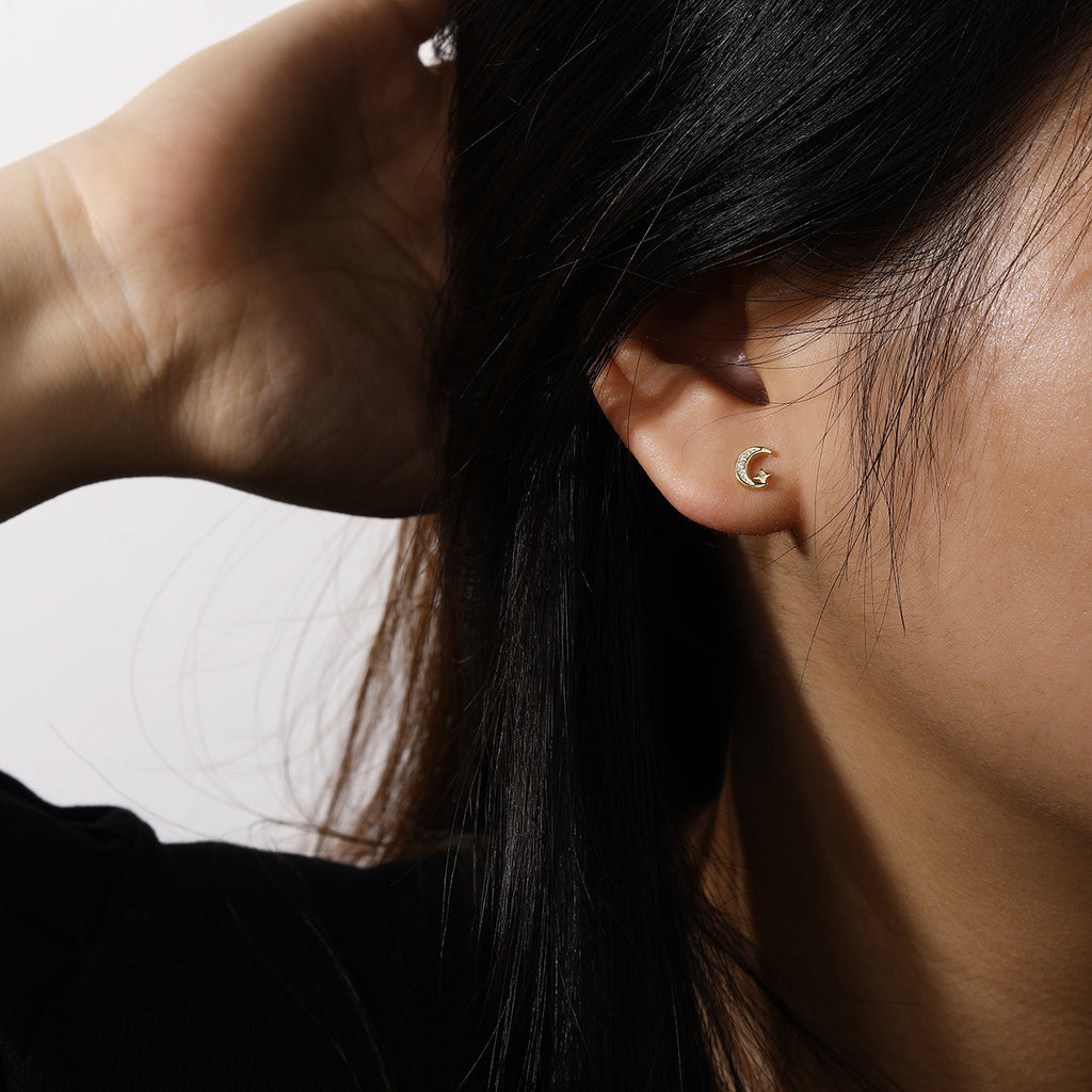 Moon and Star Earrings