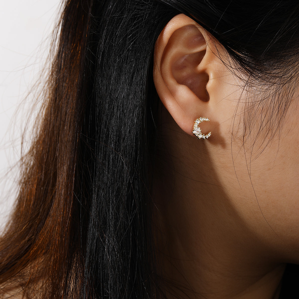 Sparkling Crescent Earrings