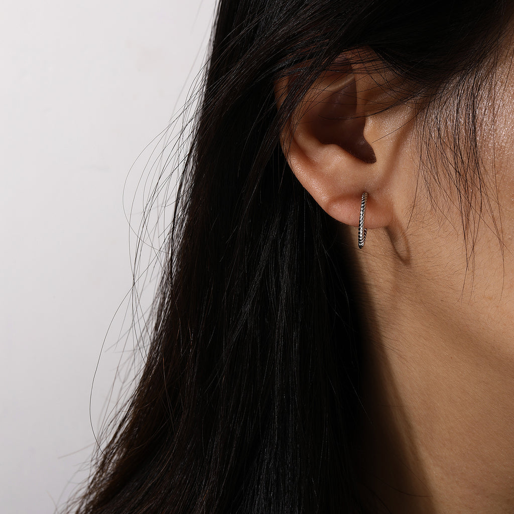 Elegant Twist Hoop Earrings