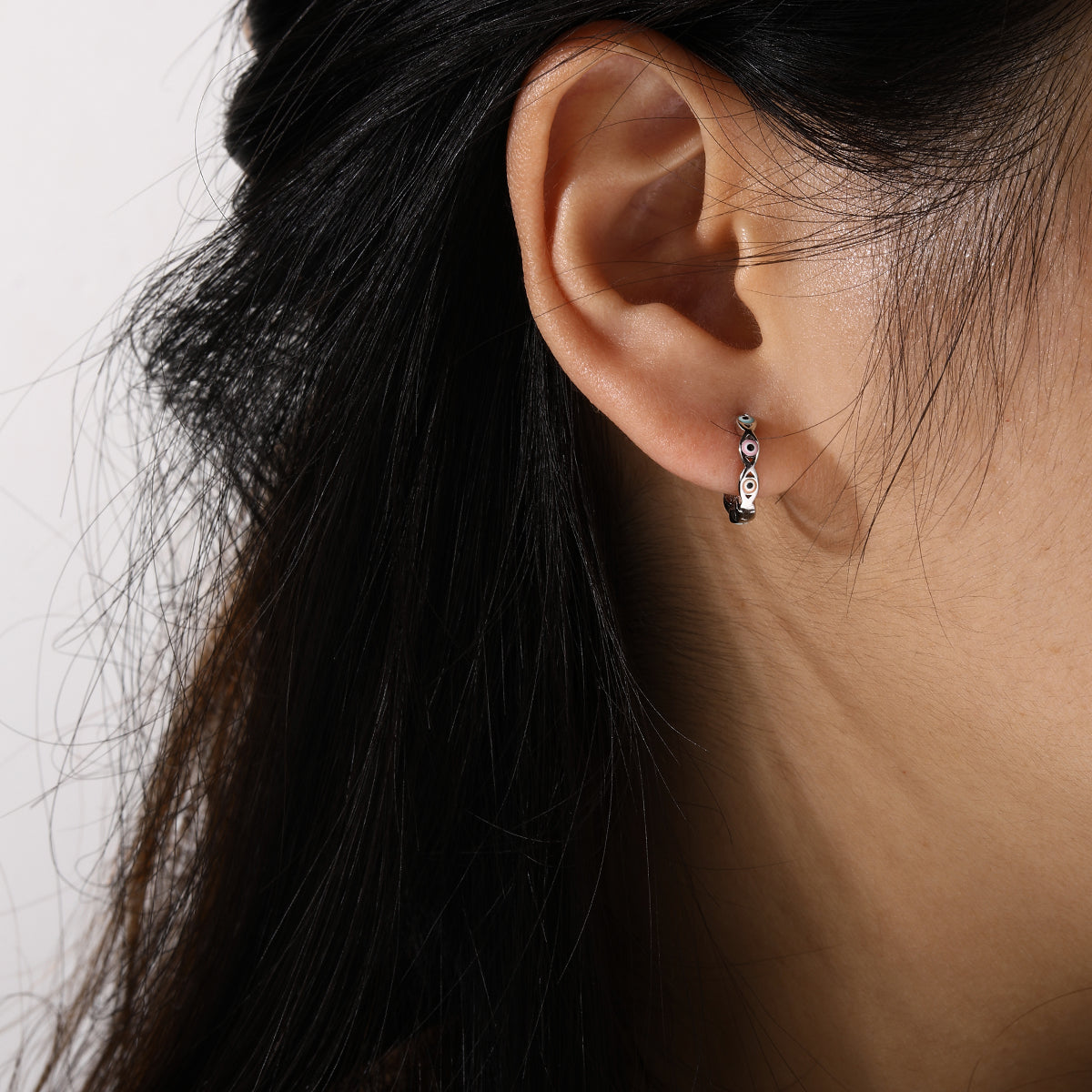 Colorful Evil Eye Hoops