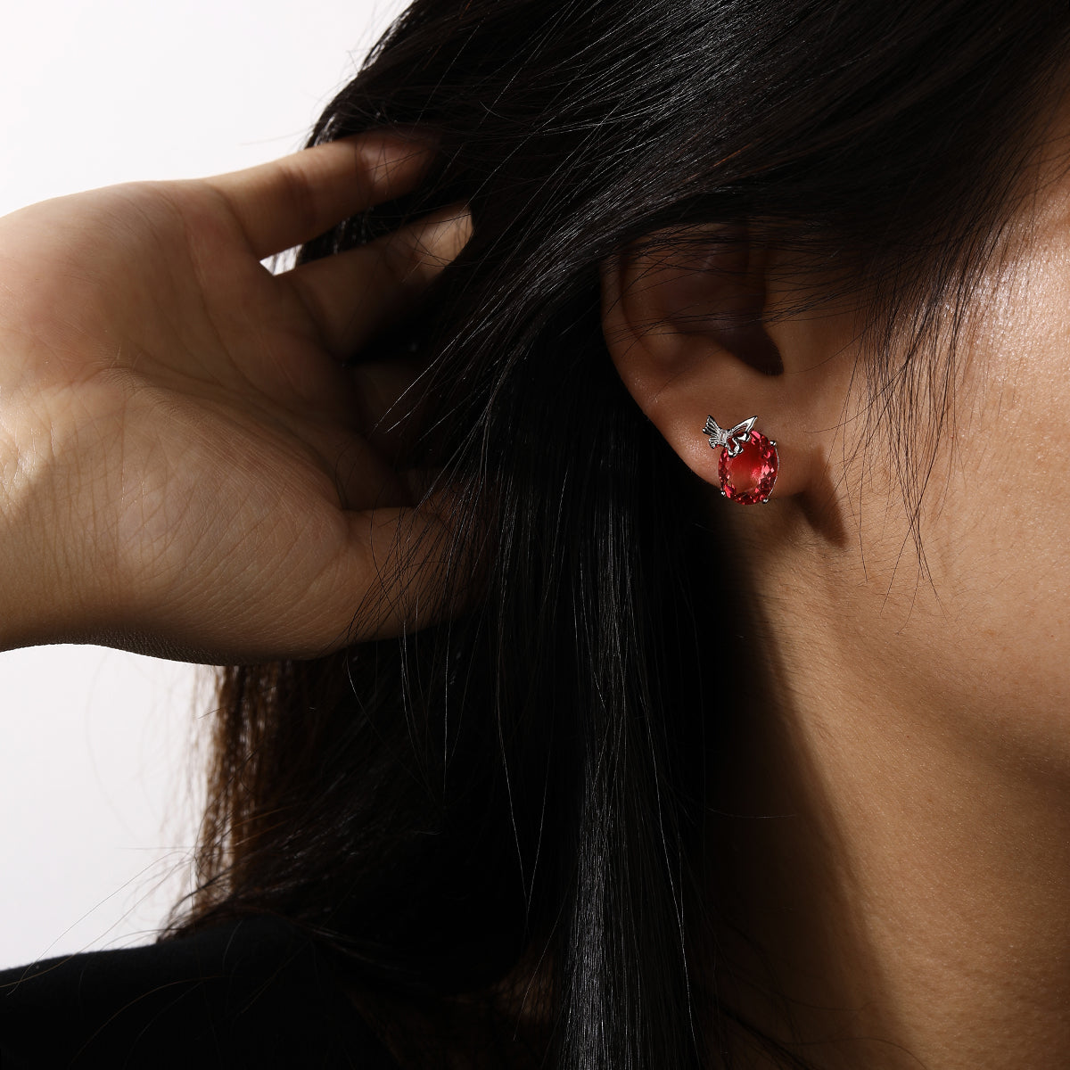 Red Ruby Butterfly Earrings