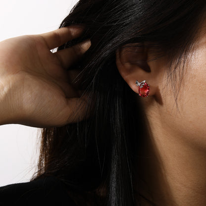 Red Ruby Butterfly Earrings