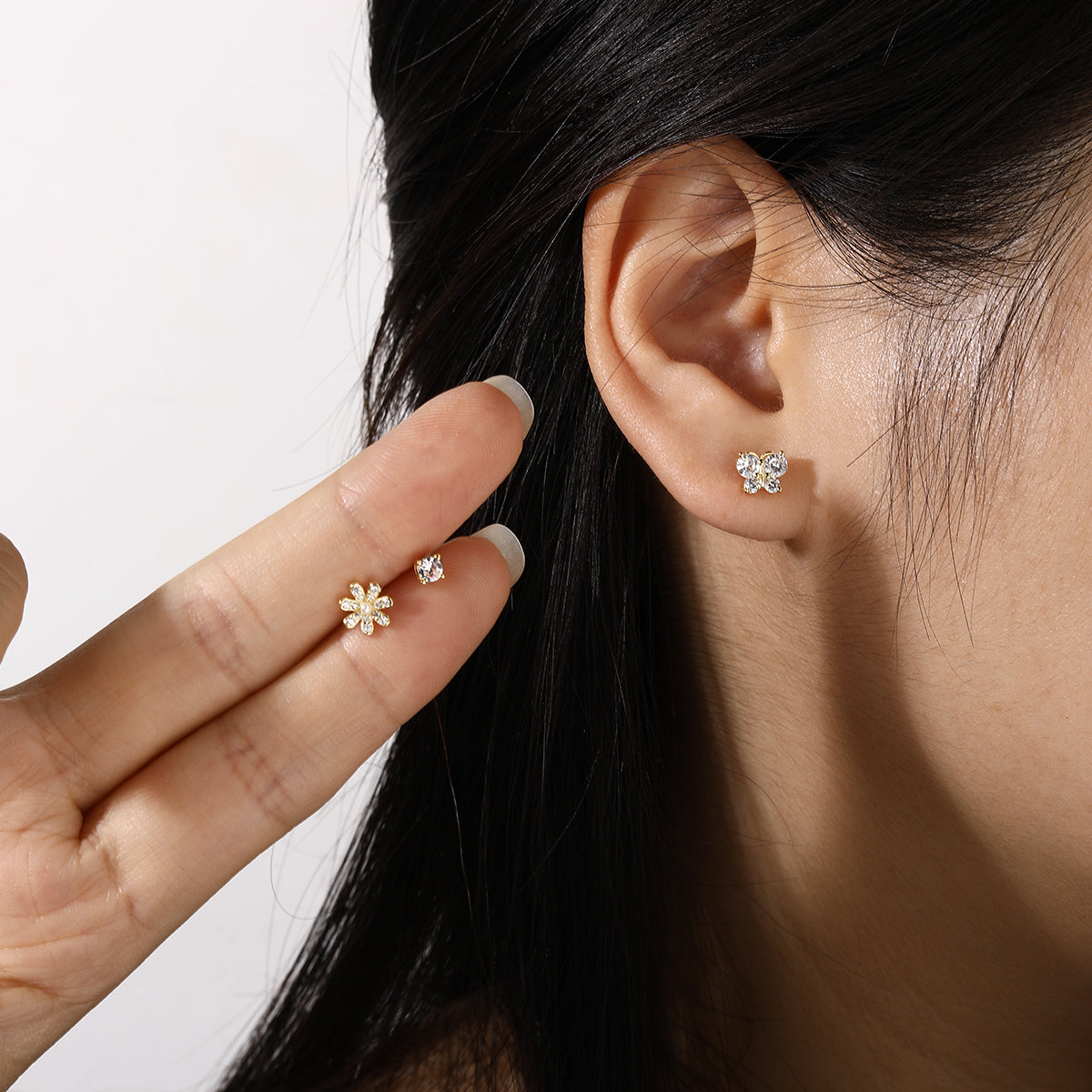 Golden Bloom Earring Set