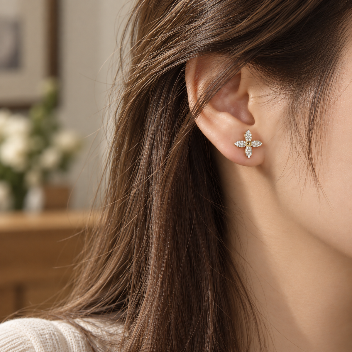 Lucky Clover Stud Earrings