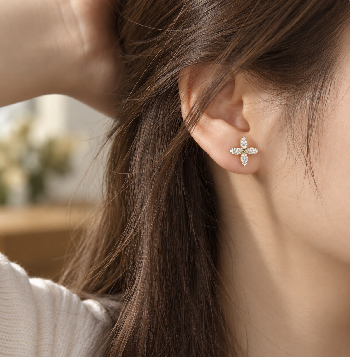 Lucky Clover Stud Earrings