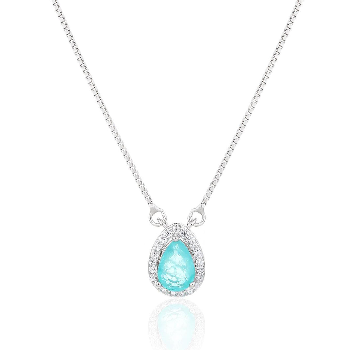 Blue Halo Teardrop Necklace