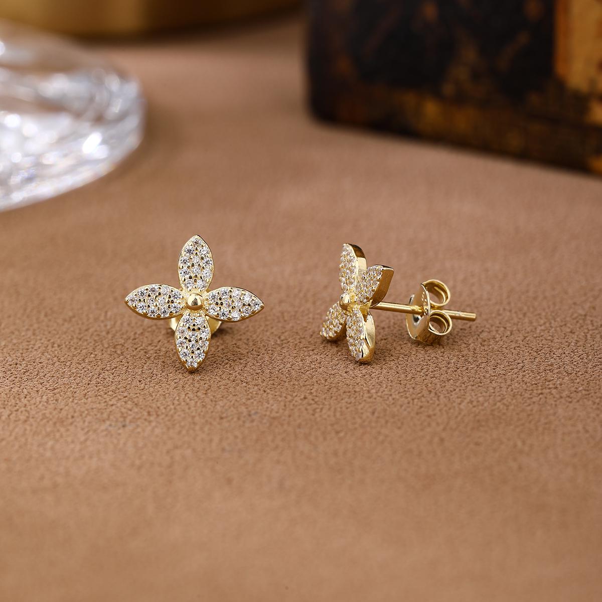 Four Leaf Clover Stud Earrings