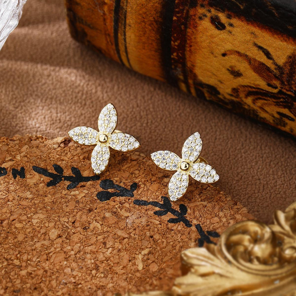 Four Leaf Clover Stud Earrings