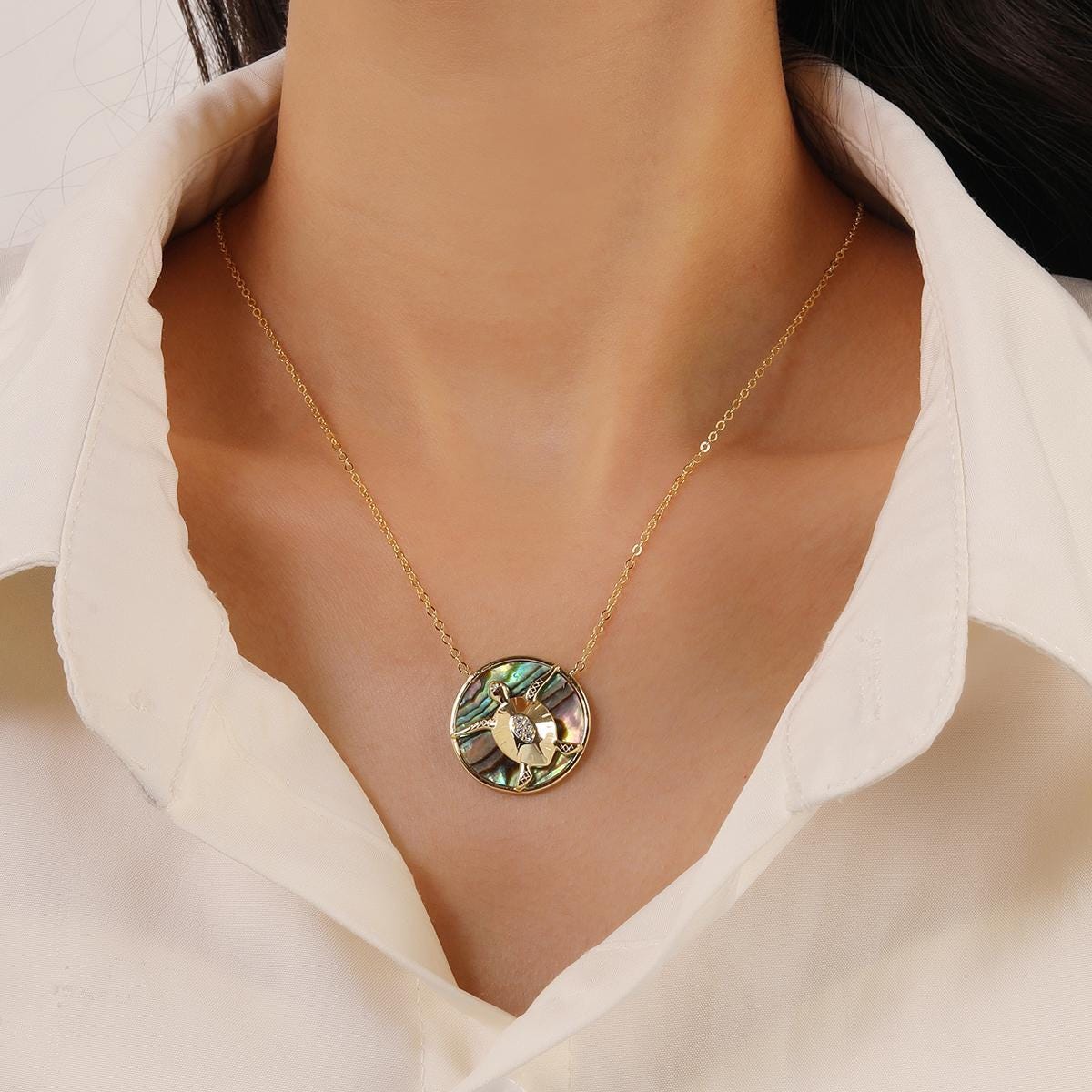 Sea Turtle Abalone Necklace