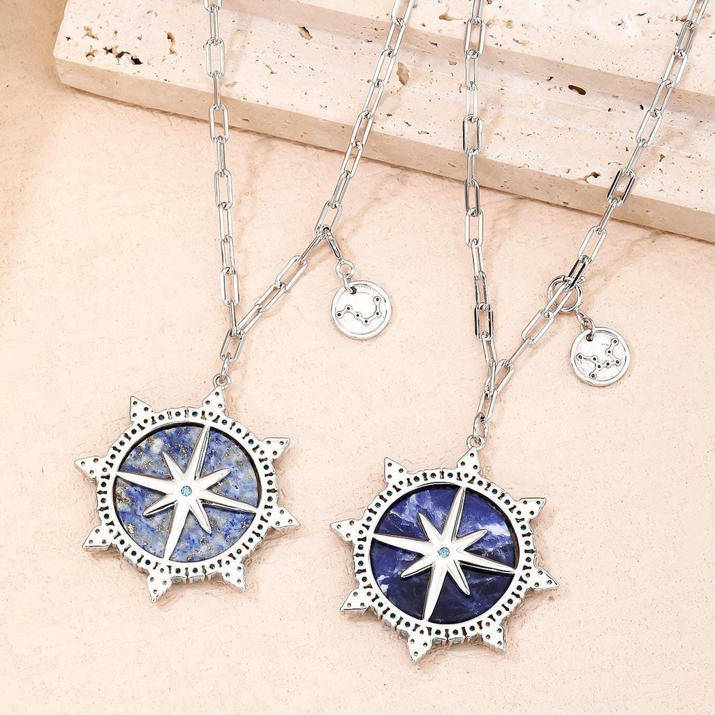 Sun Compass Lapis Necklace
