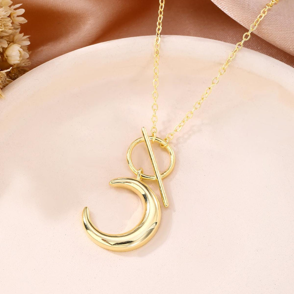 Crescent Moon Toggle Necklace