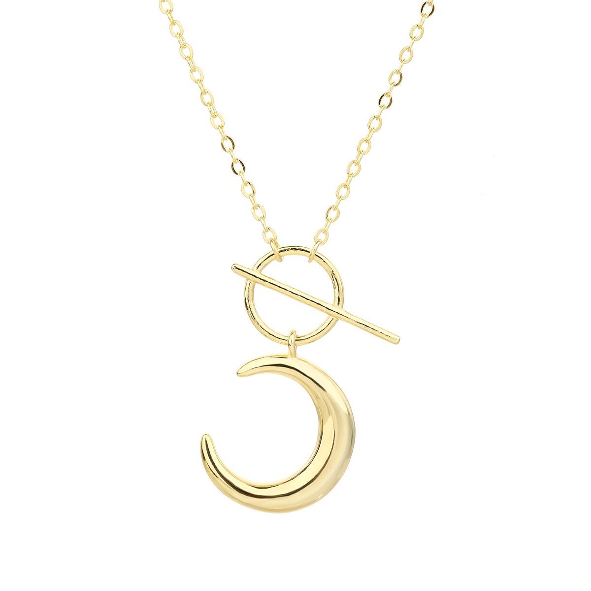 Crescent Moon Toggle Necklace