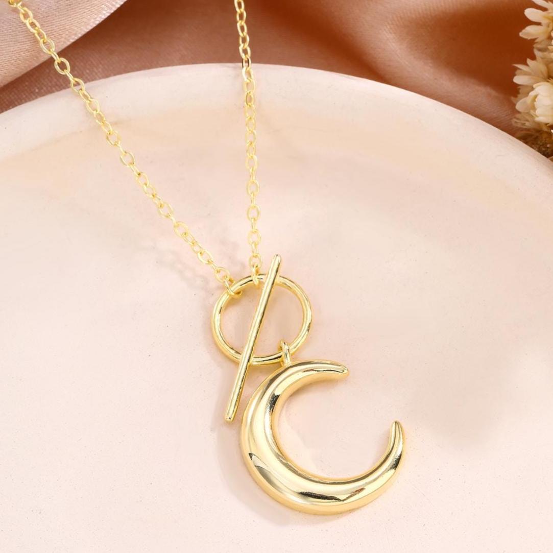 Crescent Moon Toggle Necklace