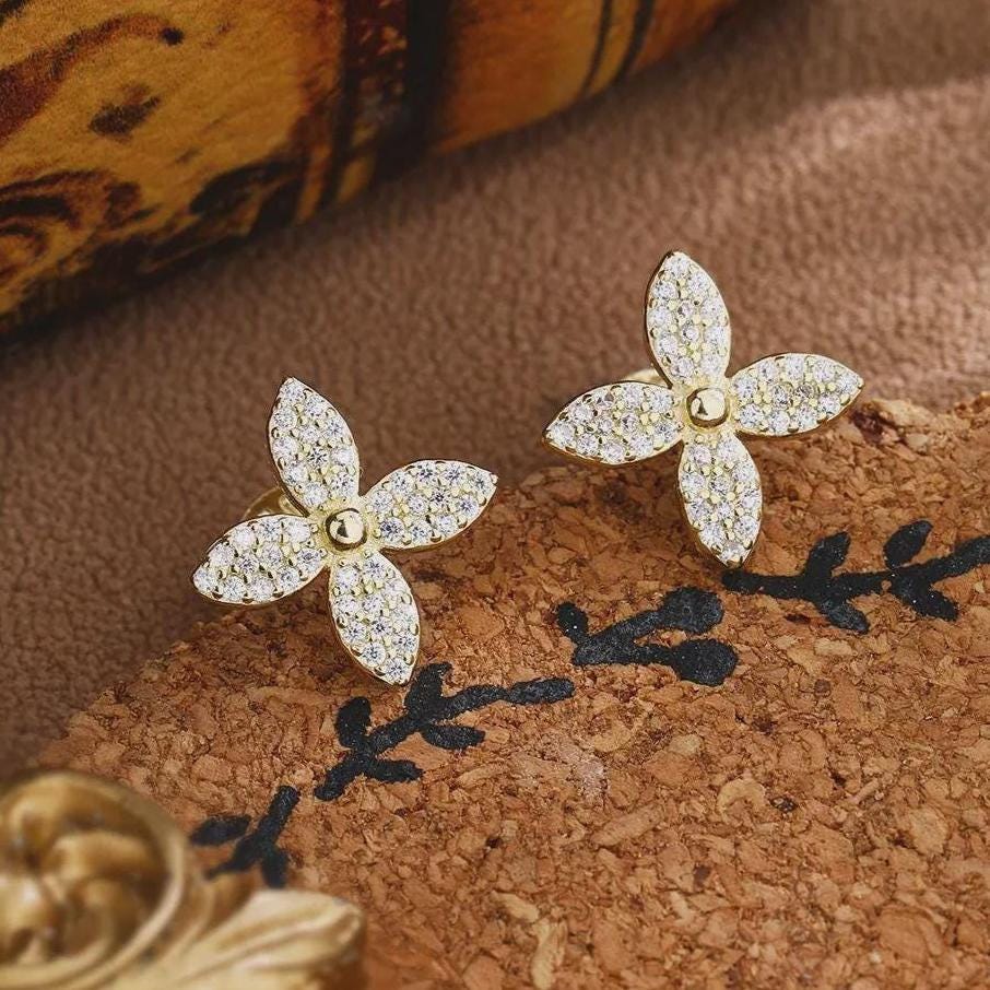 Four Leaf Clover Stud Earrings