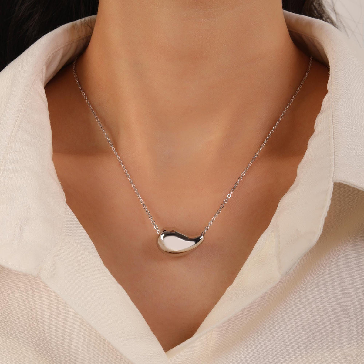 Bold Teardrop Pendant Necklace