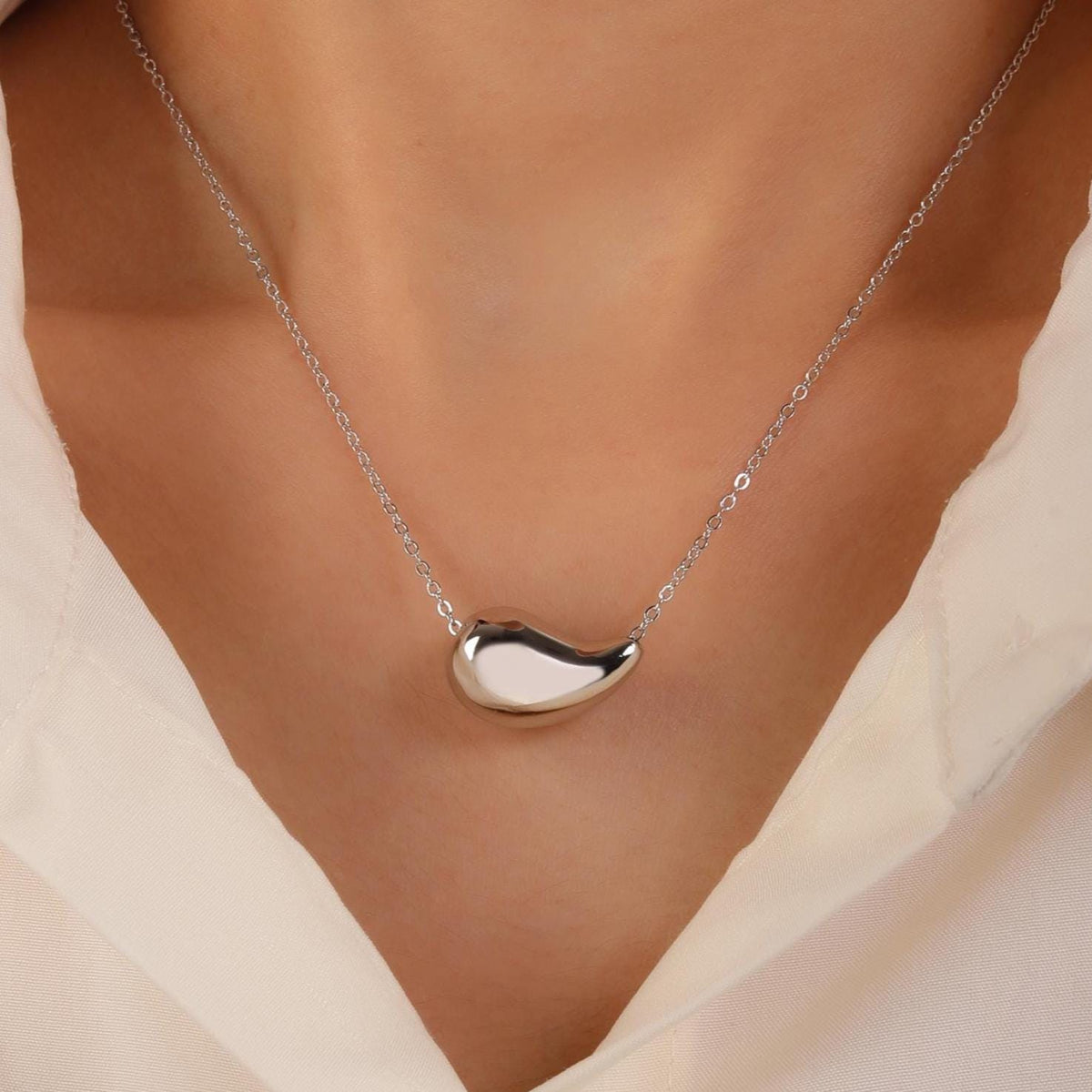 Bold Teardrop Pendant Necklace