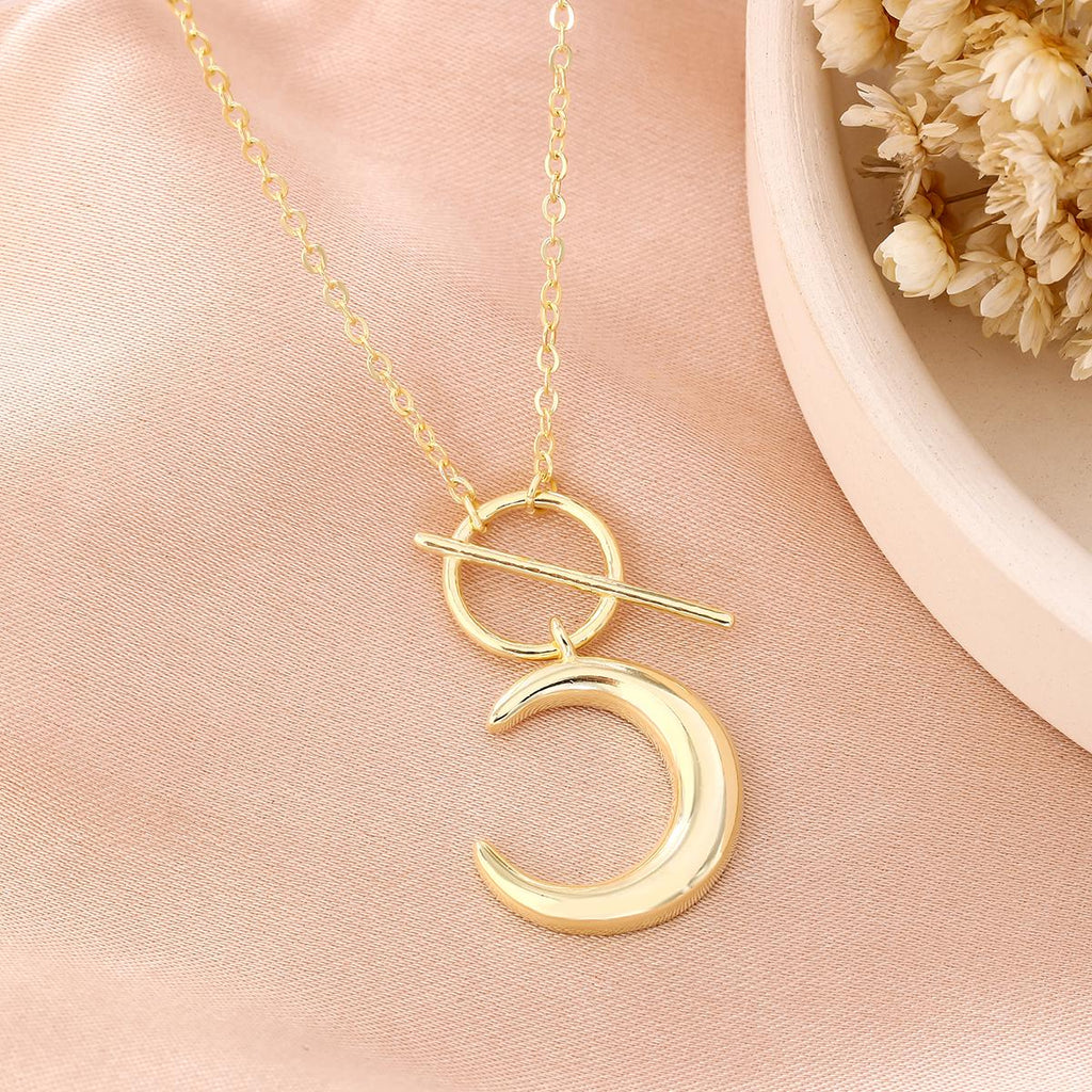 Crescent Moon Toggle Necklace