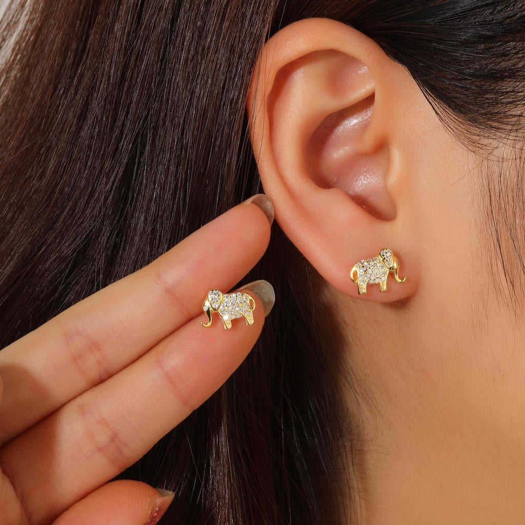 Tiny Elephant Stud Earrings