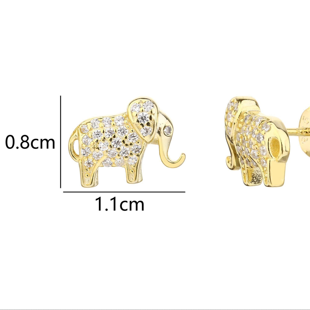 Tiny Elephant Stud Earrings