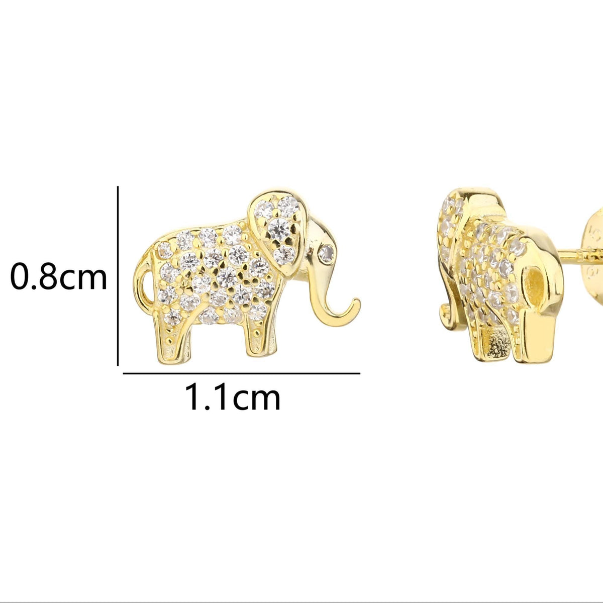 Tiny Elephant Stud Earrings