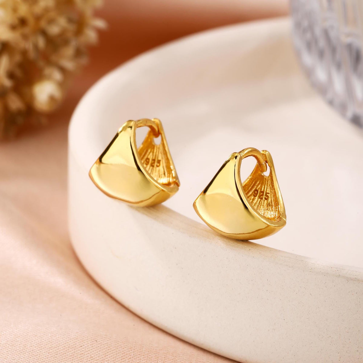 Triangle Huggie Hoops